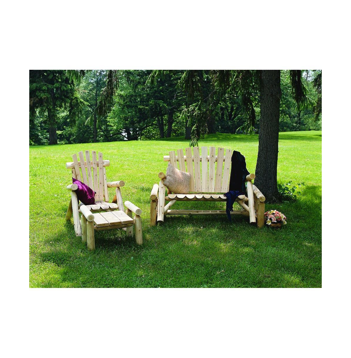 Contoured Comfort Cedar Log Ottoman