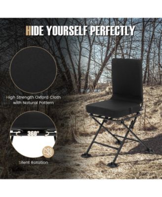 Folding Hunting Blind Chair with Swivel Base and Duck Feet