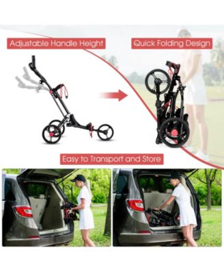 Foldable Aluminum Golf Push Cart with Accessories