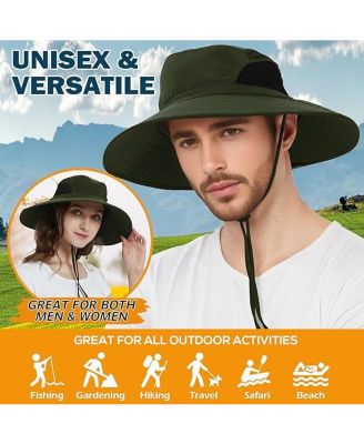 Wide Brim Sun Hat, UPF 50+ UV Protection Waterproof Packable Bucket Hat for Men & Women, Fishing Hiking Beach Garden