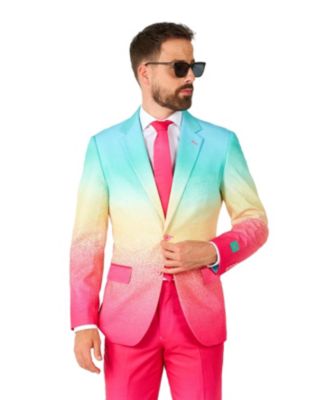 Men's Valentine's Day Suits - Hearts And Rainbow Print Outfits - Love Theme Party Suits