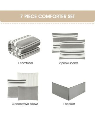 Cornille Stripes 7-Pc. Comforter Set, California King