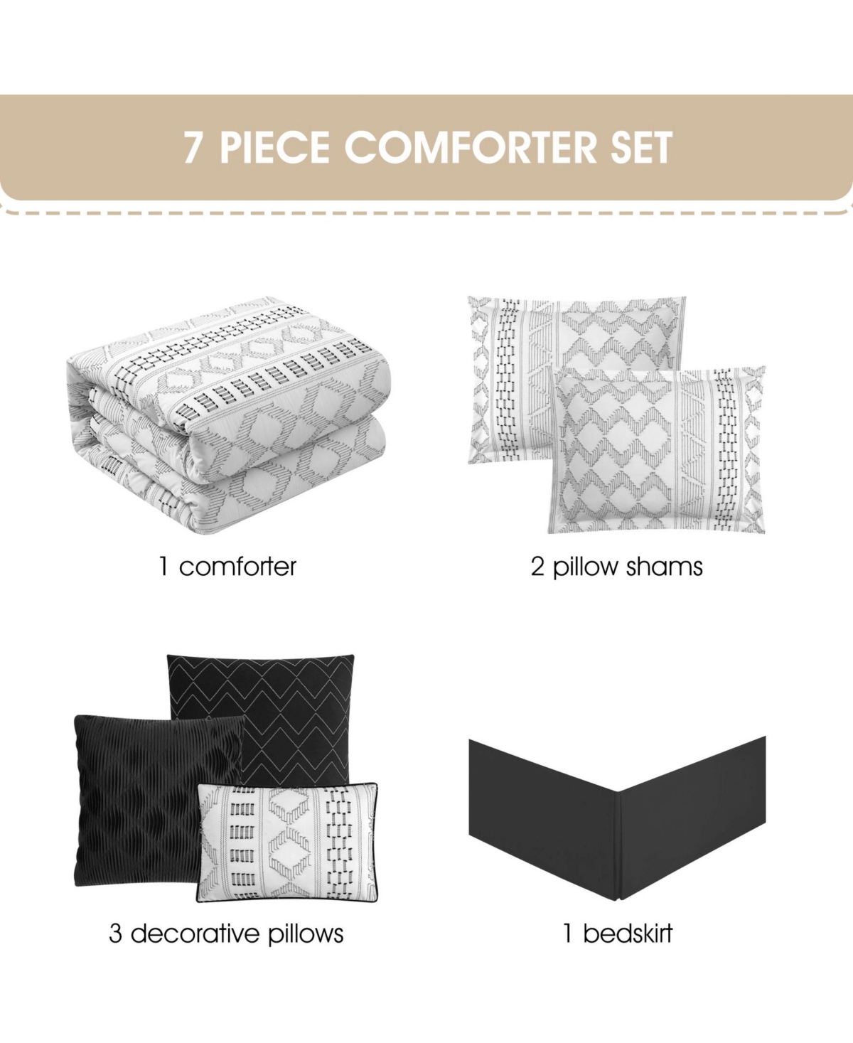 Stratford Park Ariana Geometric 7-pc. Comforter Set, Queen In Multi