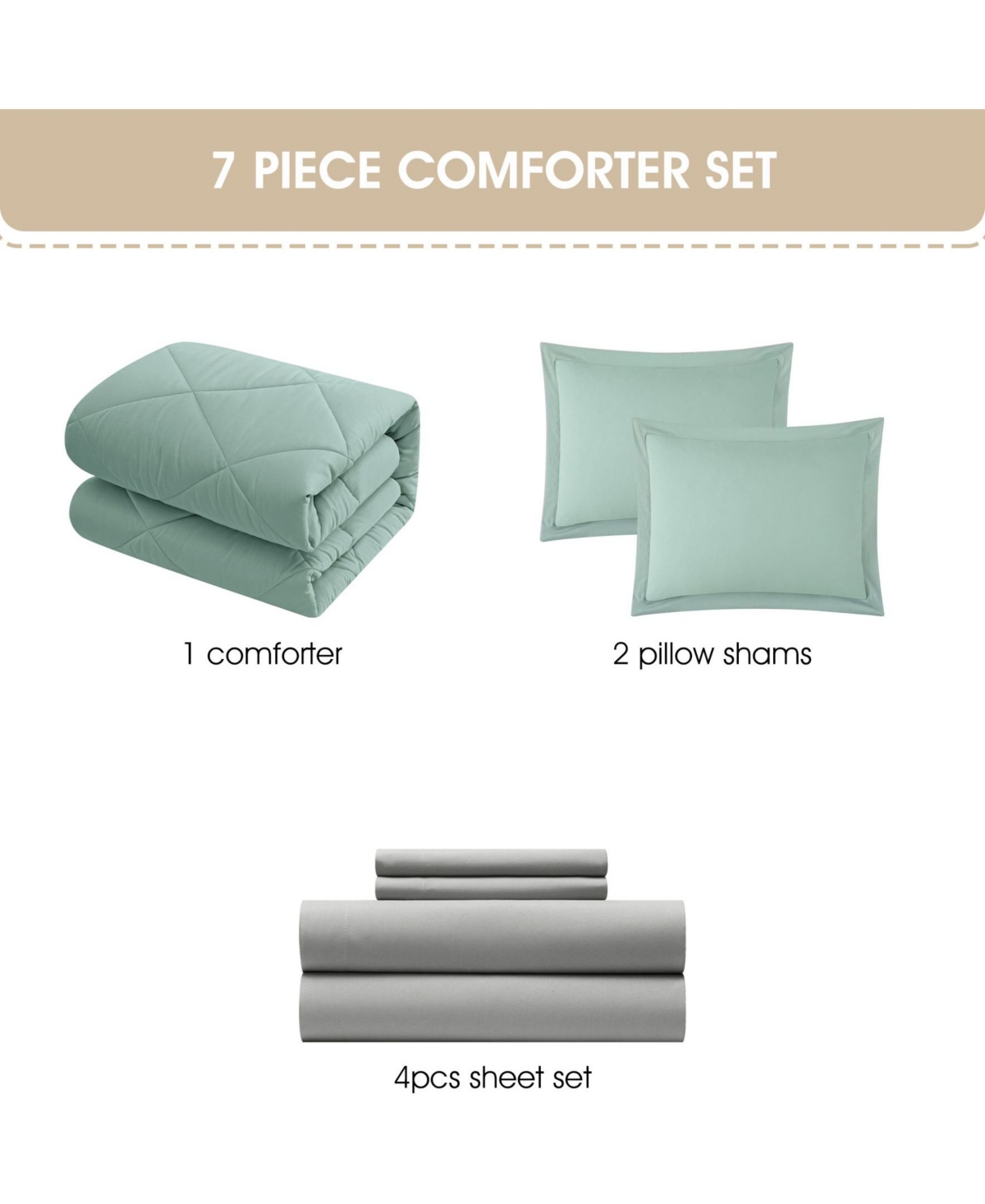 Stratford Park Arelia Geometric 7-pc. Comforter Set, Full In Green