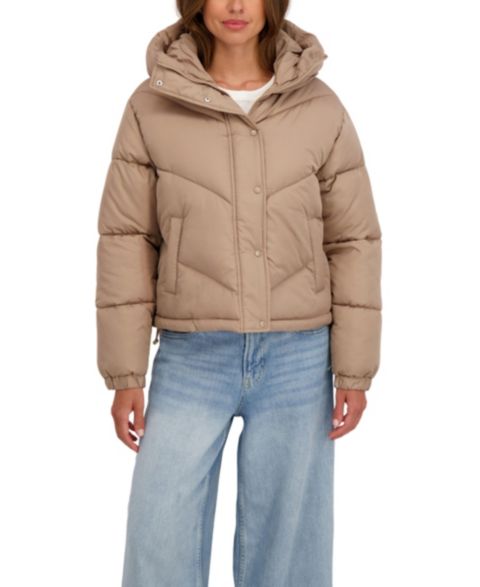 Женские куртки Sebby Juniors' Short Hooded Puffer Jacket
