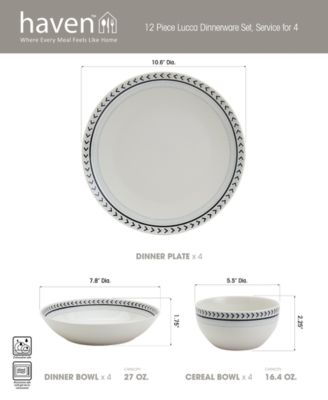 Lucca 12 Pc. Dinnerware Set, Service for 4, Exclusively at Macy's