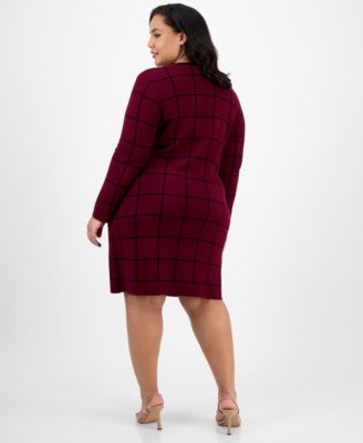 Plus Size Layered-Look Sweater Dress