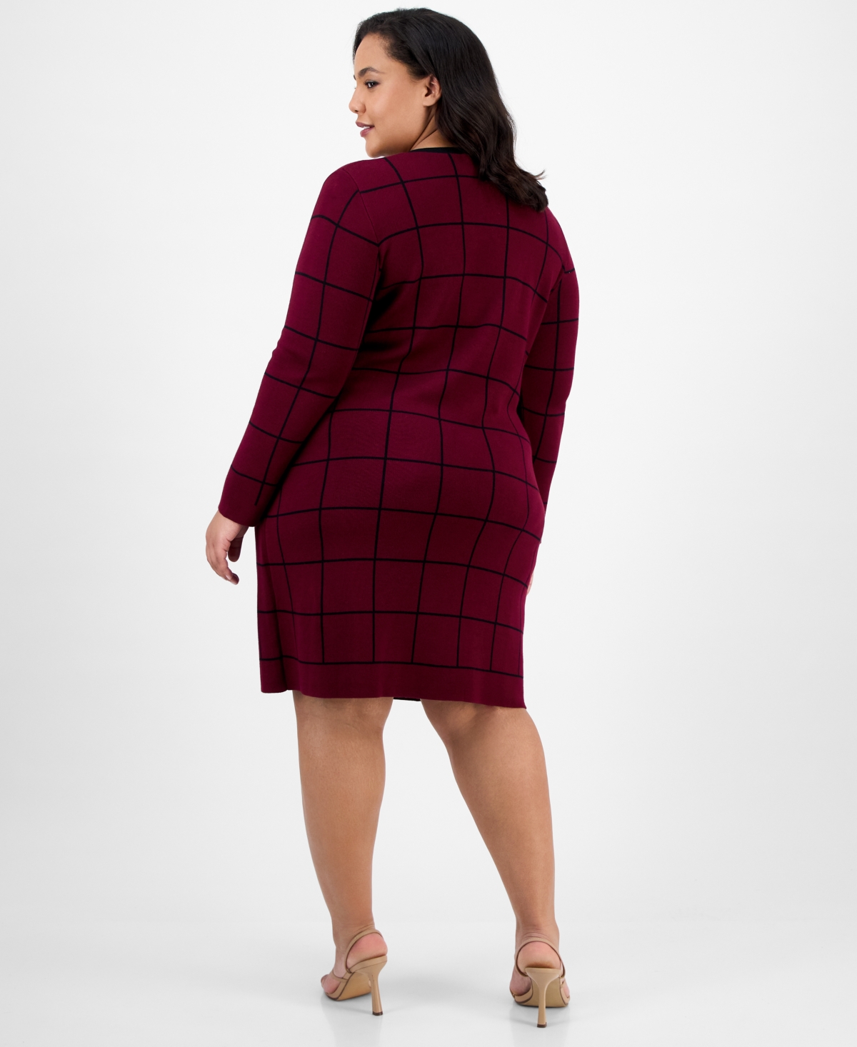 Sandra Darren Plus Size Layered-look Sweater Dress In Red