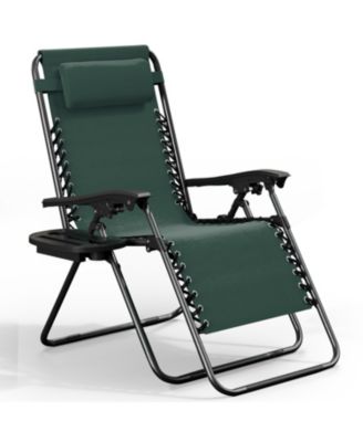 Outdoor Patio Zero Gravity Chair - Reclining Lounge Chairs with Pillows & Cup Holders