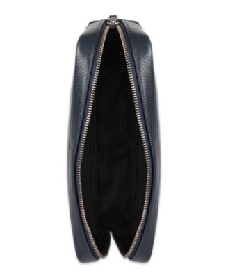 Men's Two Tone Top Zip Leather Toiletry Bag