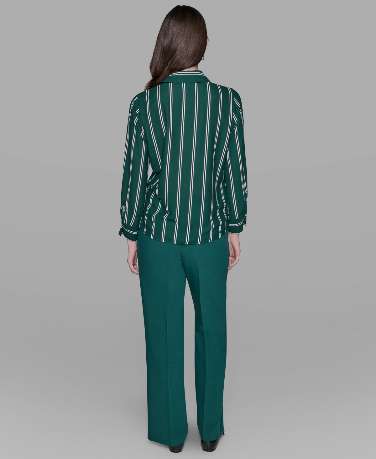 Karl Lagerfeld Paris Women's Striped Faux-Pearl Shirt