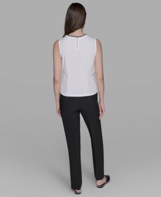 Women's Embellished Pleated Top