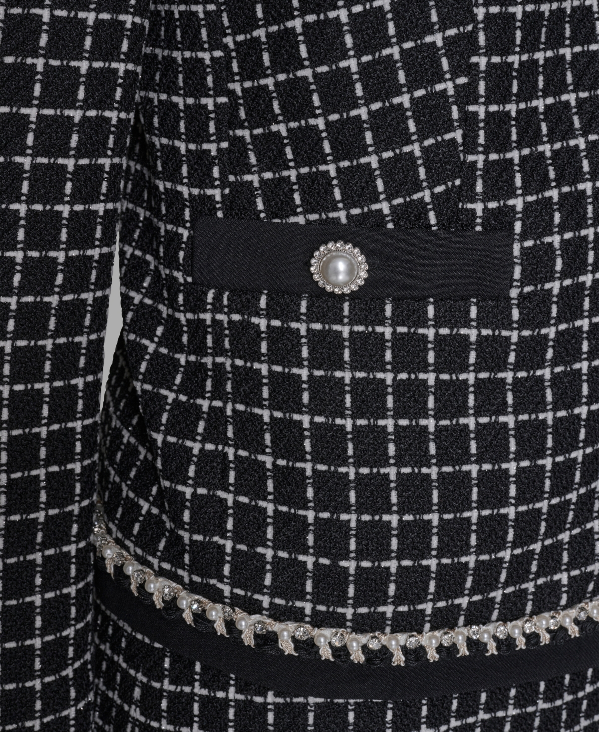 Karl Lagerfeld Women's Embellished Tweed Jacket In Black