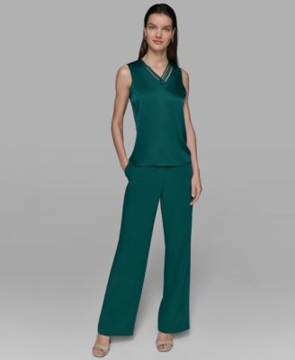 Women's Sleeveless V-Neck Blouse Top