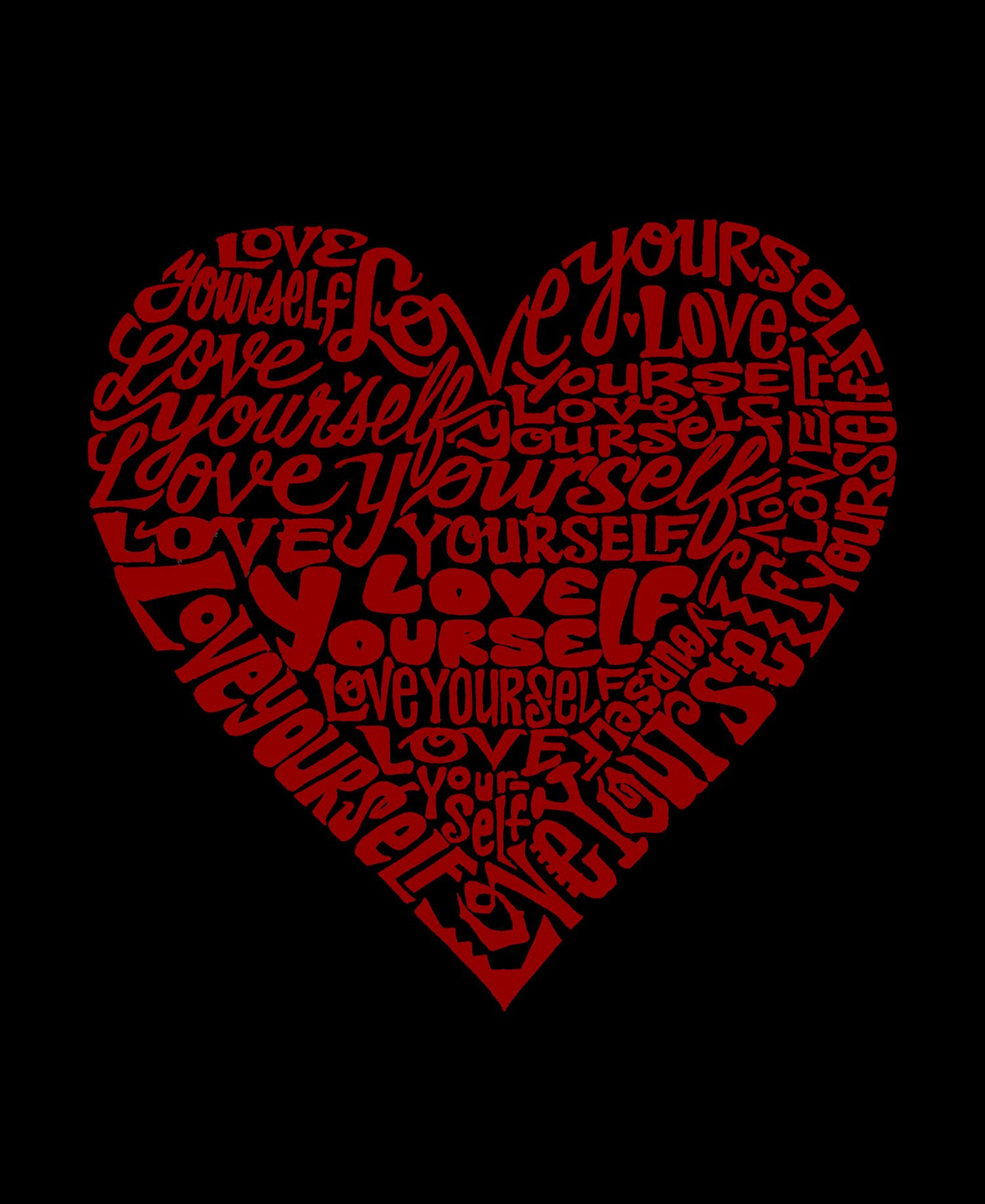 Plus Size Love Yourself Word Art T-Shirt