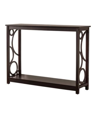 Stodart Wood Entryway Sofa Console Table with Storage Shelf for Hallway, Foyer, Living Room, Dark Cherry
