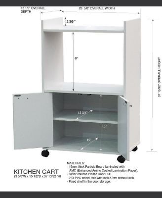 Ayla 2-Door Kitchen Microwave Cart