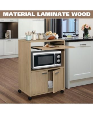 Byron 2-Door  Laminate Wood Kitchen Microwave Cart
