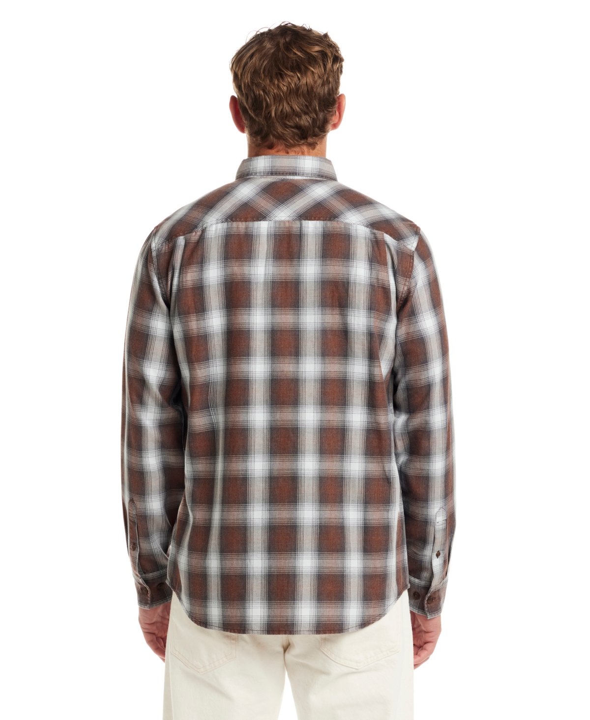 Weatherproof Vintage Men's Long Sleeve Button-down Burnout Plaid Flannel Shirt In Multi