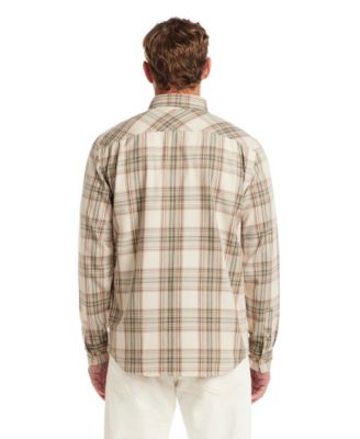 Men's Long Sleeve Button-Down Burnout Plaid Flannel Shirt