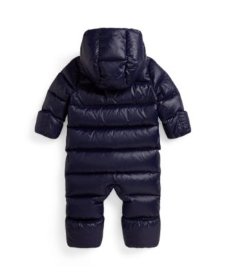 Baby Boys Letterman Down Hooded Bunting