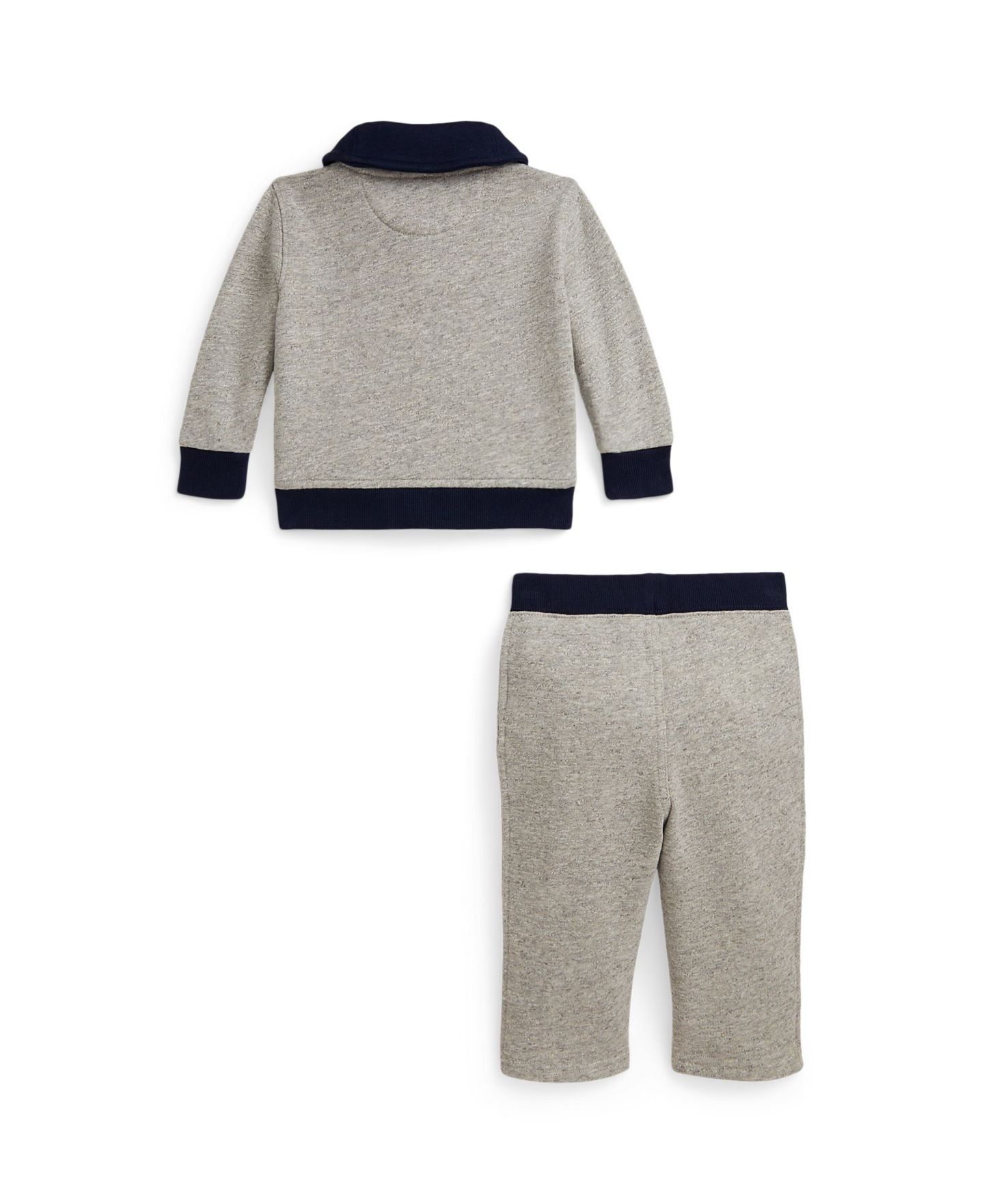 Комплект Polo Ralph Lauren Vintage Yankees для мальчика: флисовый кардиган и брюки, цвет: Серый — фото 2