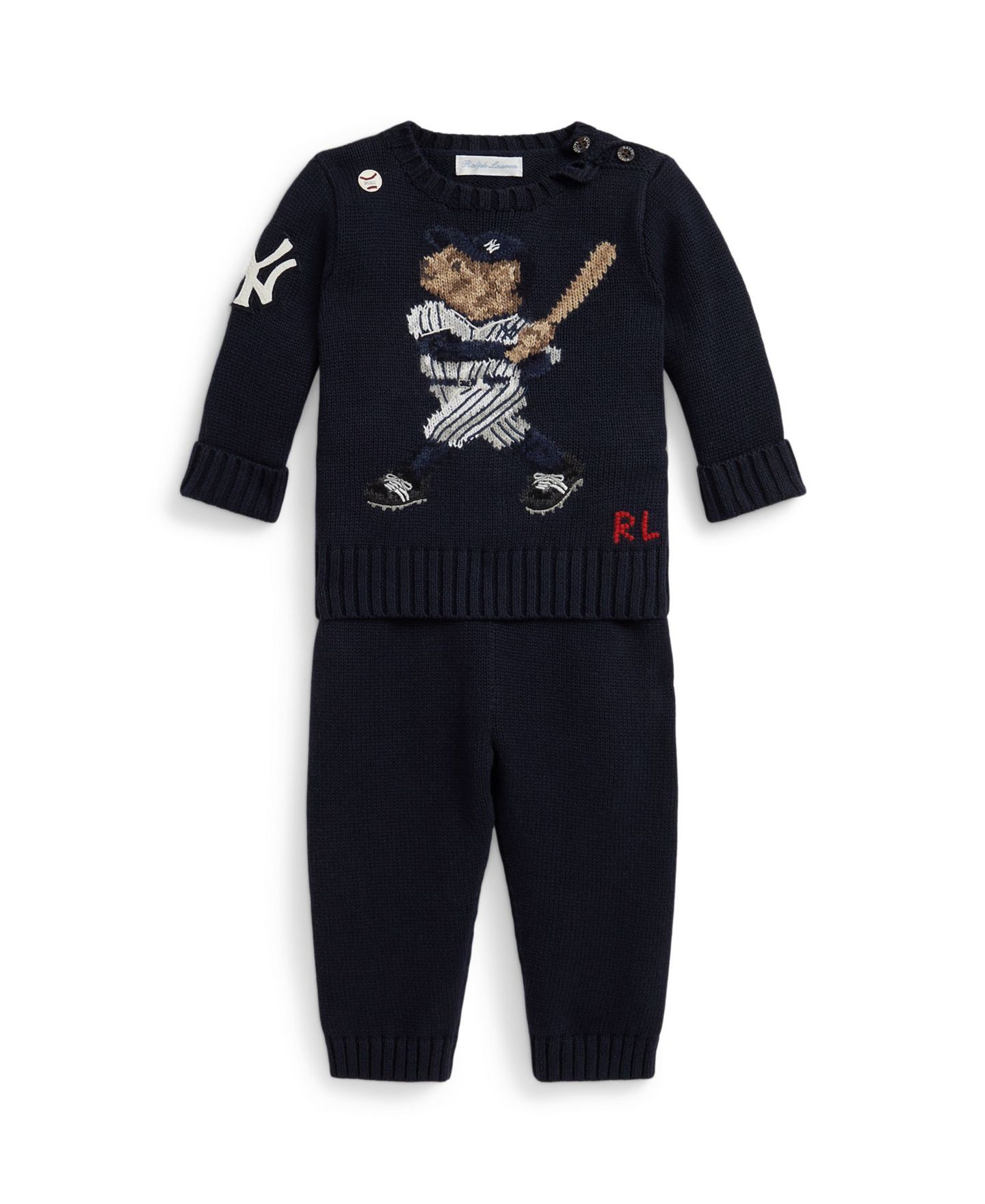 Комплект Polo Ralph Lauren Crewneck Sweater and Pants, 2-Piece Set для мальчиков-малышей, цвет: Чёрный — фото 1