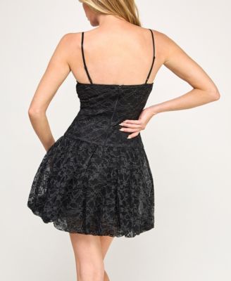 Juniors' Lace Sleeveless Fit & Flare Dress