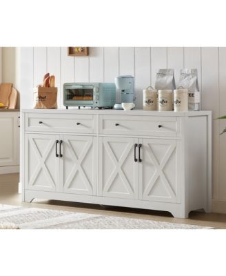 CASAINC 61" White Freestanding Base Kitchen Cabinet