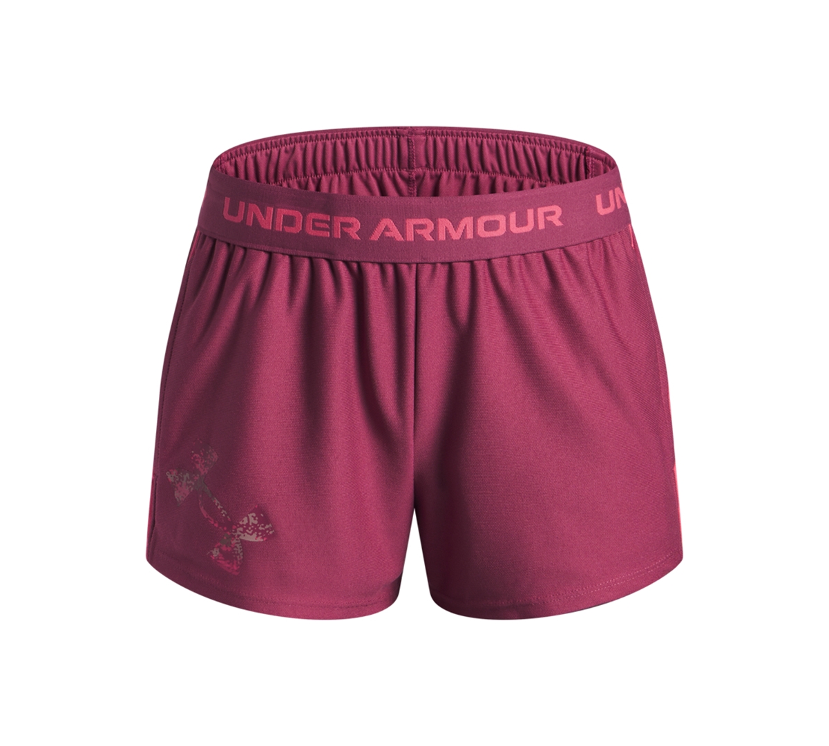 Under Armour Big Girls Tech Play Up Logo Shorts In Purple
