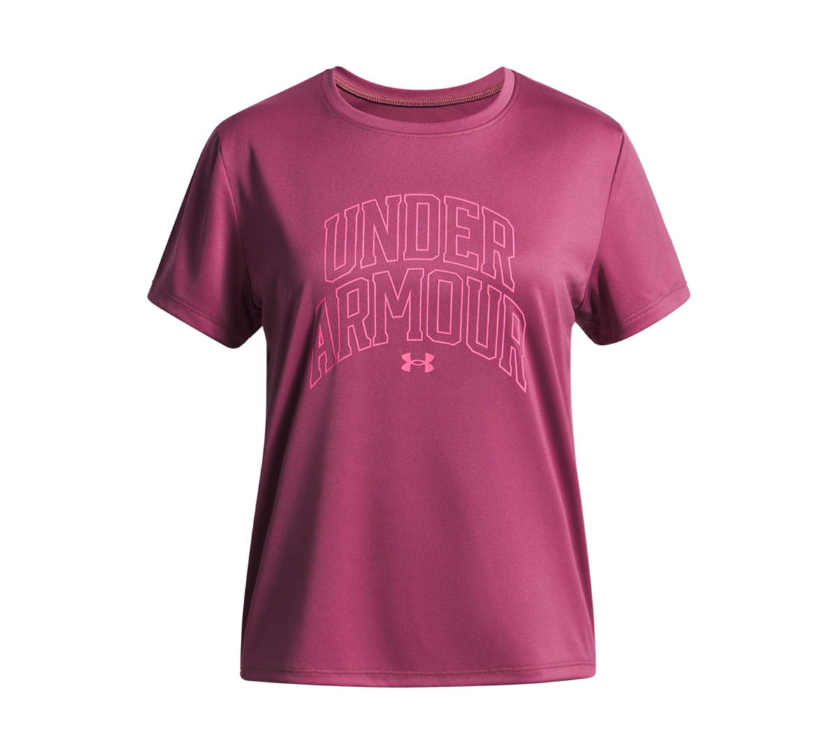 Under Armour Big Girls Graphic Print Short Sleeve T-shirt In Burgundy