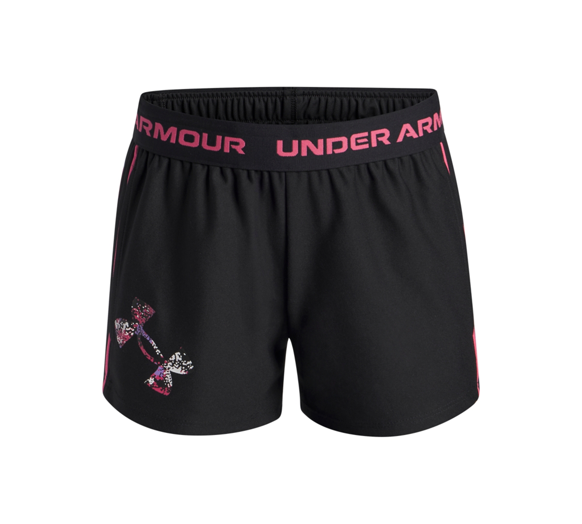 Under Armour Big Girls Tech Play Up Logo Shorts In Black