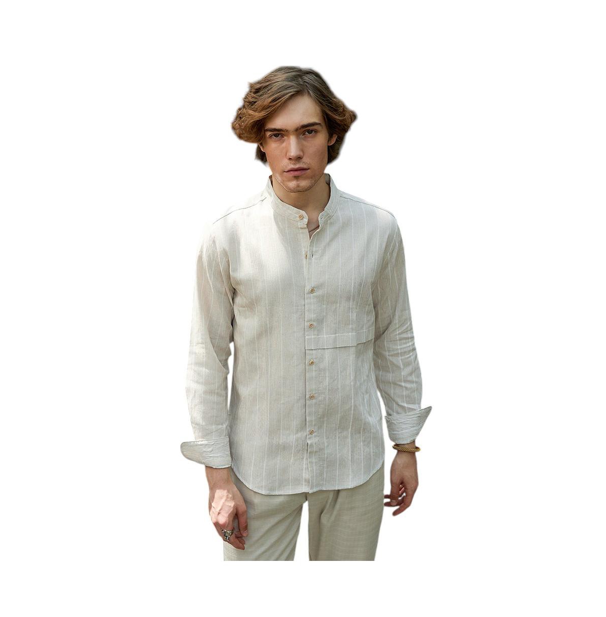 Campus Sutra Men's Pencil-Striped Shirt