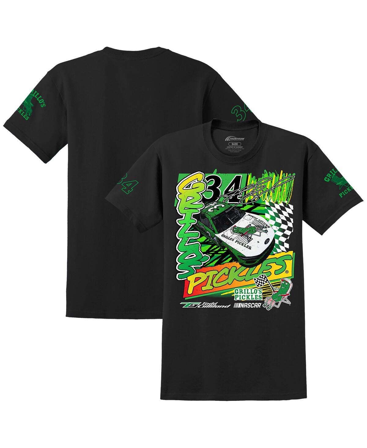 Front Row Motorsports Men's Black Todd Gilliland Grillo's Pickles Car T-shirt In Black