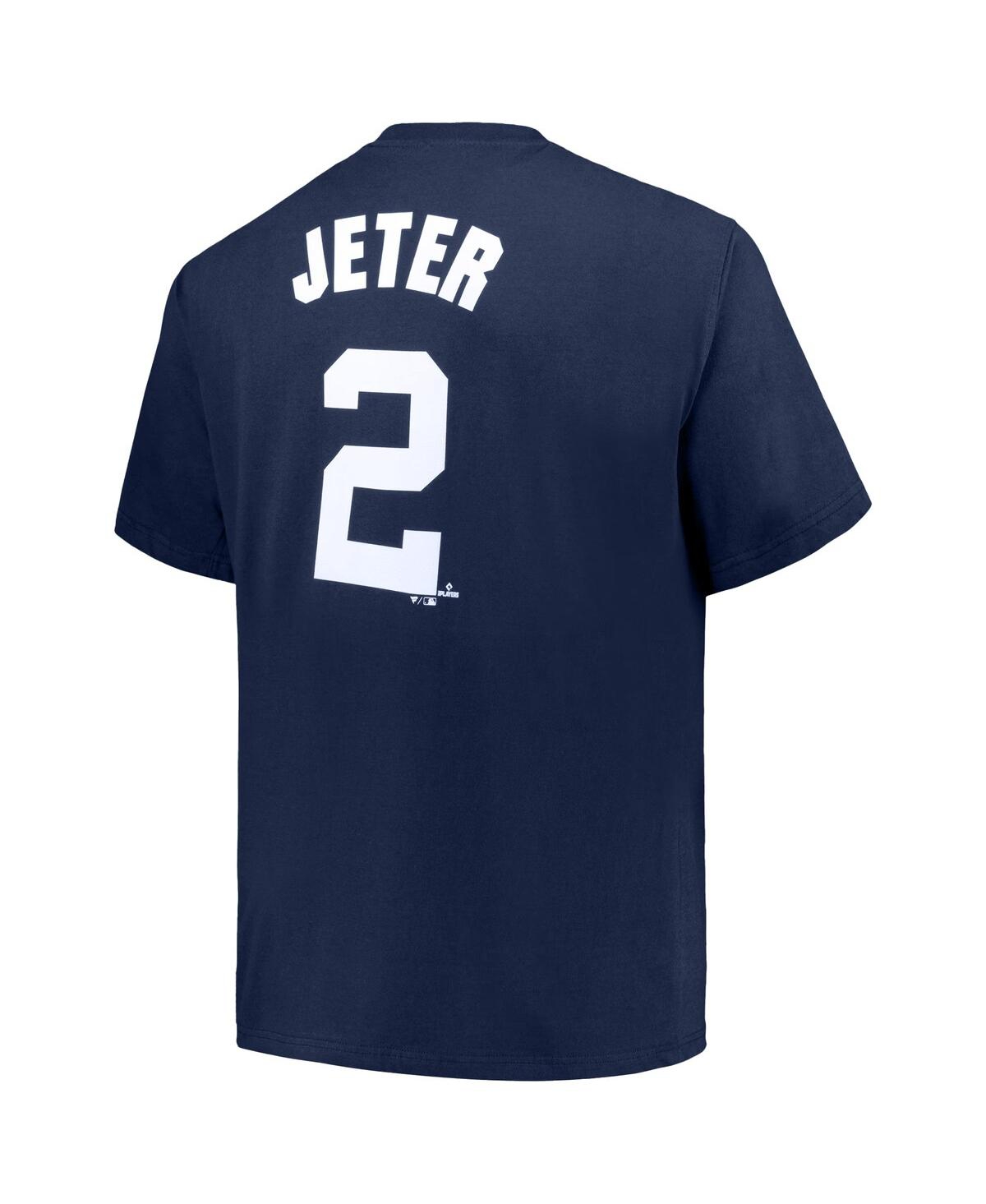 Fanatics Men's Derek Jeter Navy New York Yankees Big Tall Name Number T-shirt In Blue