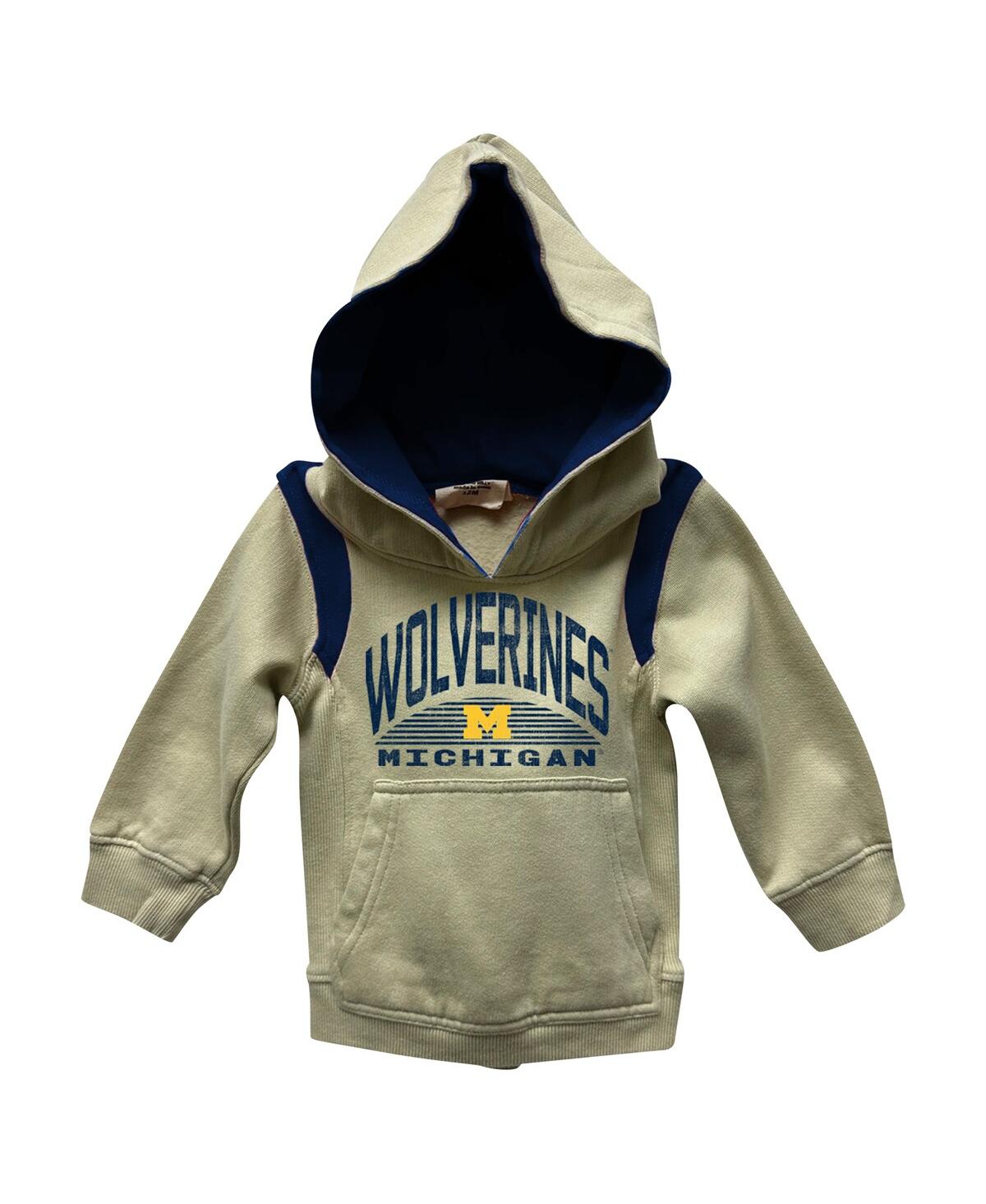 Wes & Willy Baby Boys And Girls Michigan Wolverines Color Block Pullover Hoodie And Sweatpants Set In Gray