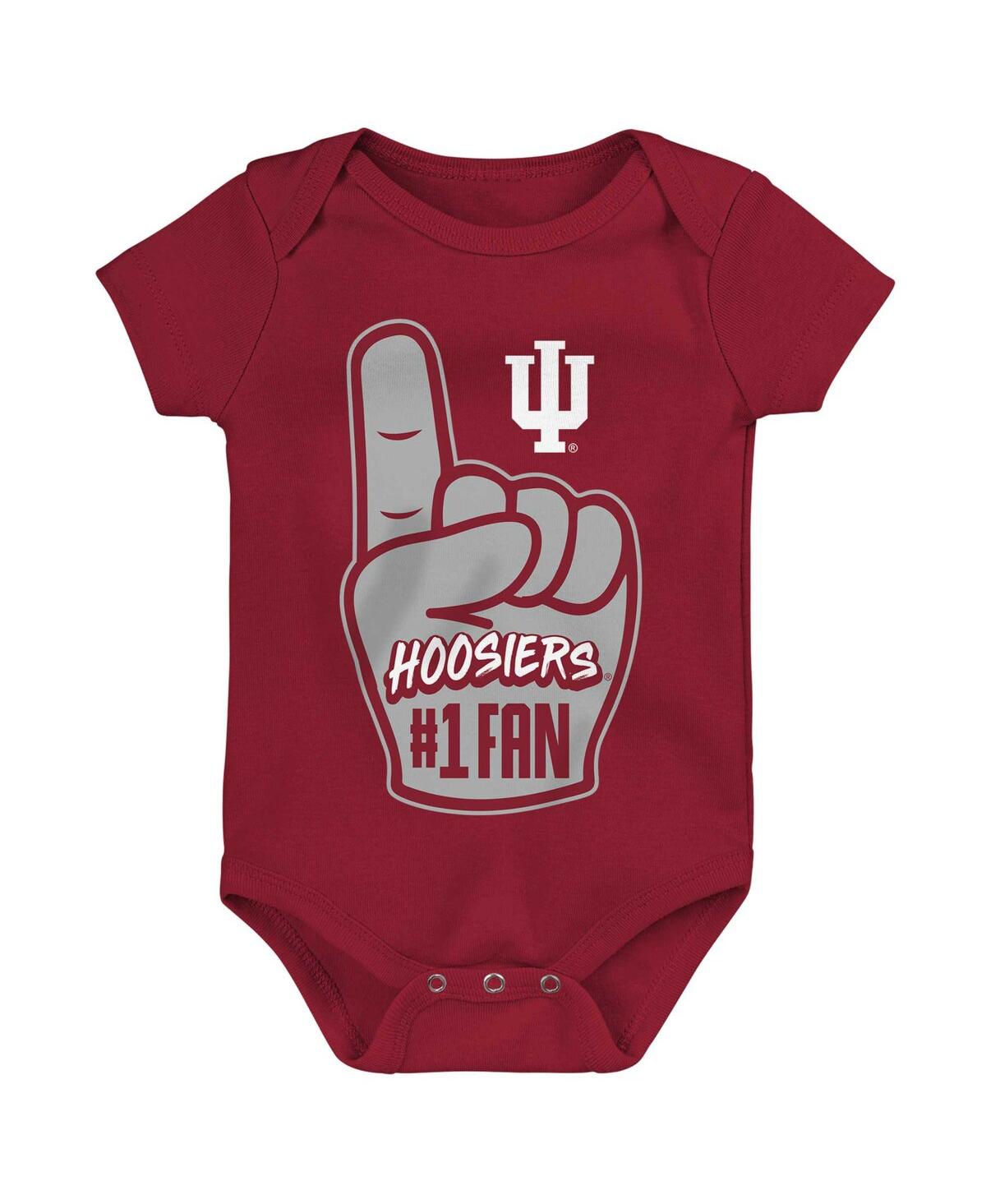 Outerstuff Baby Boys And Girls Crimson Indiana Hoosiers 1 Fan Foam Finger Bodysuit In Red