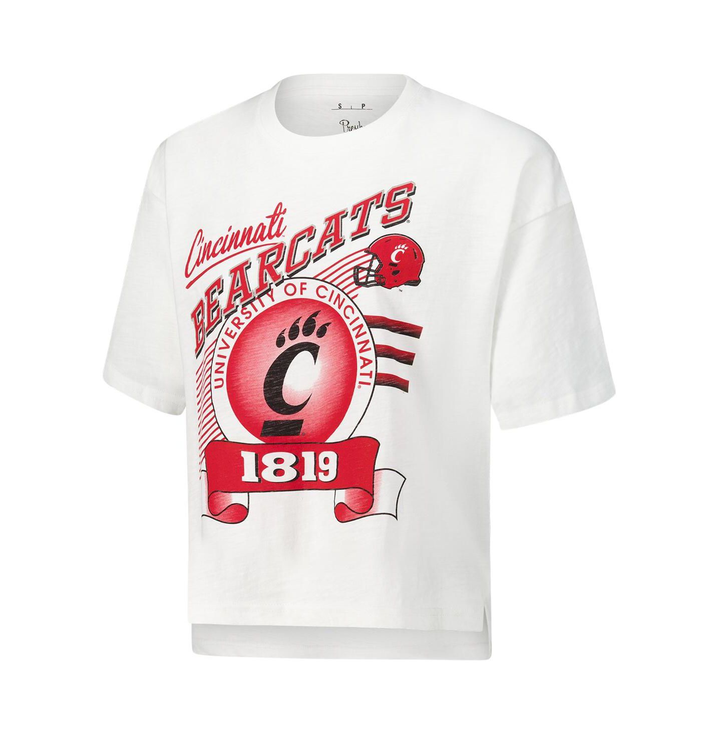 Женская футболка Pressbox White Cincinnati Bearcats Rock Roll Slub — фото 3