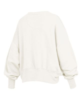 Women's Cream Mississippi State Bulldogs Chelsea Oversized Pullover Sweatshirt