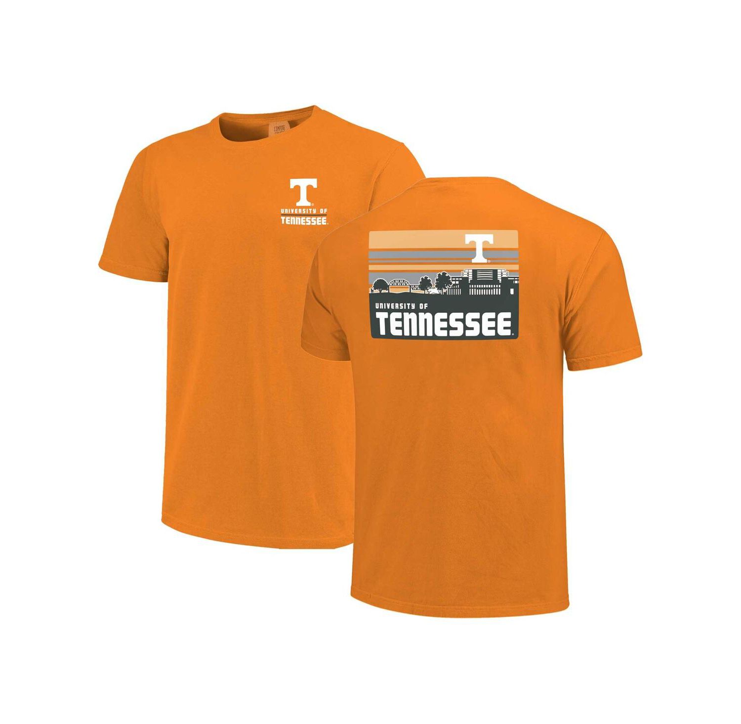 Men's Tennessee Orange Tennessee Volunteers Striped Campus Skyline T-Shirt