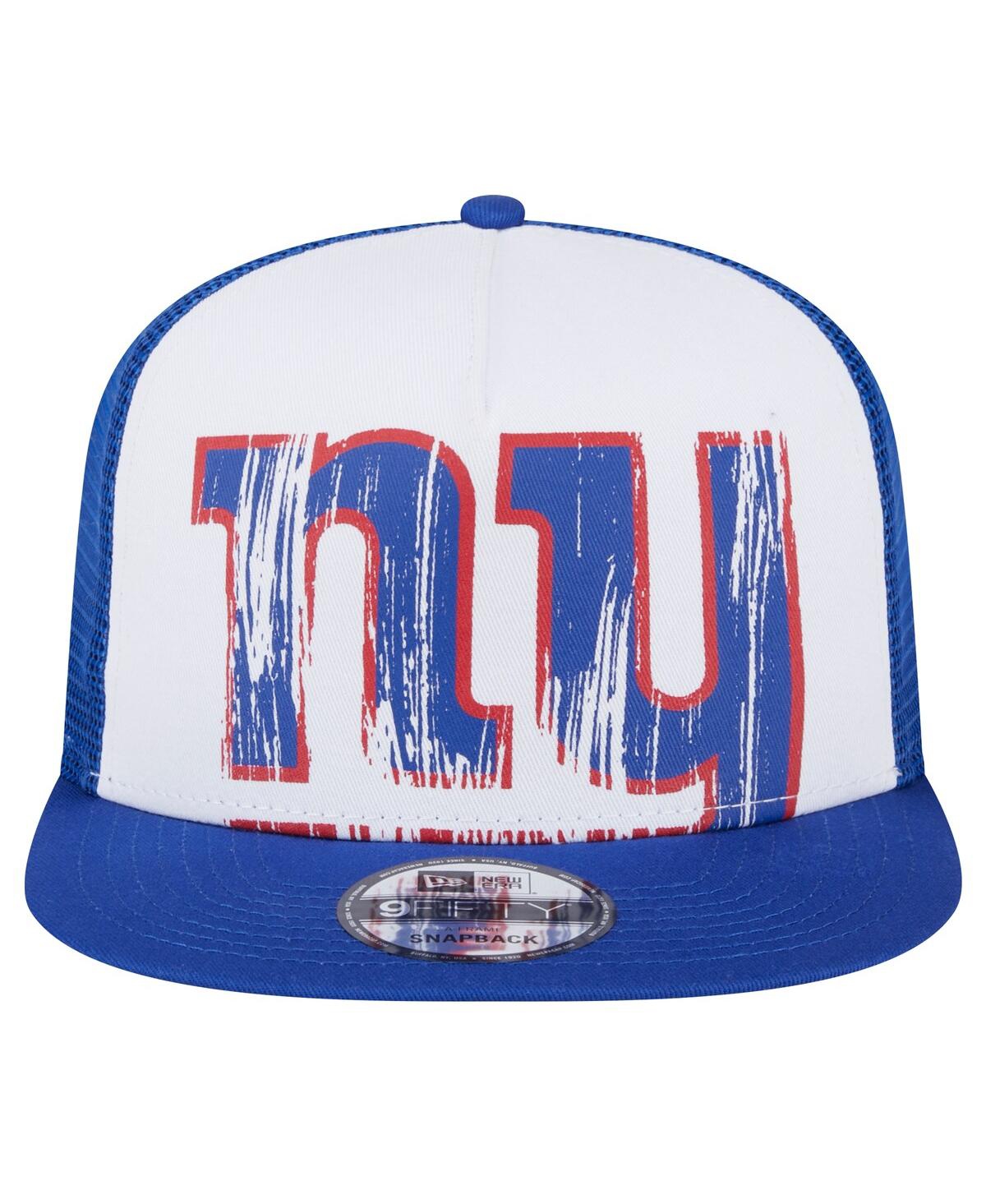 New Era Big Boys And Girls White/royal New York Giants Distressed 9fifty A-frame Snapback Hat In Black