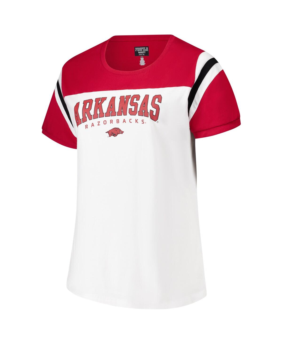 Fanatics Women's White Arkansas Razorbacks Plus Size Winning Gear T-shirt In White