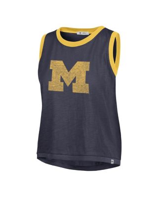 Women's Navy Michigan Wolverines Premier Ringer Tank Top