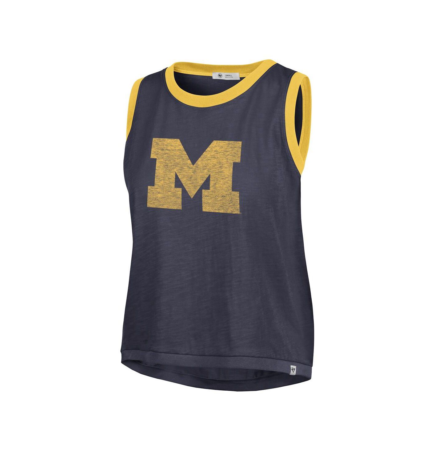 Женский топ '47 Brand Navy Michigan Wolverines Premier Ringer — фото 3