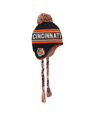 Preschool Black Cincinnati Bengals Jacquard Tassel Knit with Pom Hat
