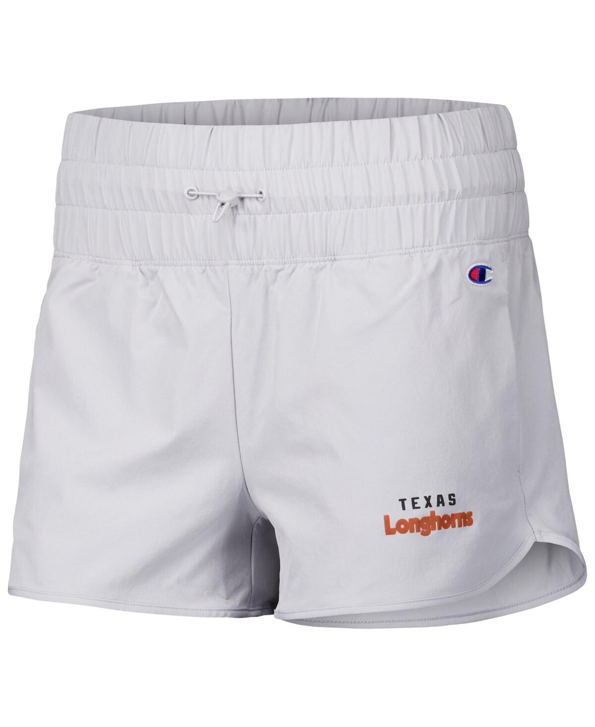 Champion Women's Silver Texas Longhorns Tailgate Her Woven Shorts In Gray