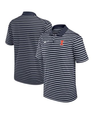 Nike - Men's Navy Illinois Fighting Illini Victory Stripe Performance Polo Shirt