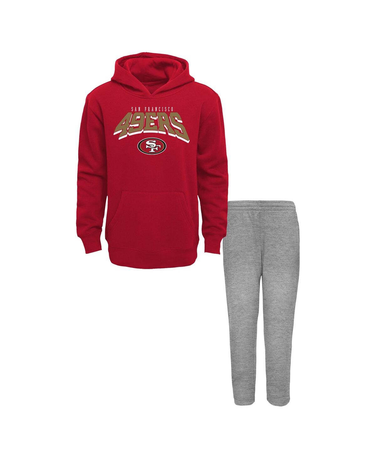 Outerstuff Toddler San Francisco 49ers Dynamic Duo Fleece Pullover Hoodie And Sweatpants Set In Red