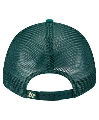 Toddler White/Green Athletics Painted A-Frame 9FORTY Trucker Adjustable Hat