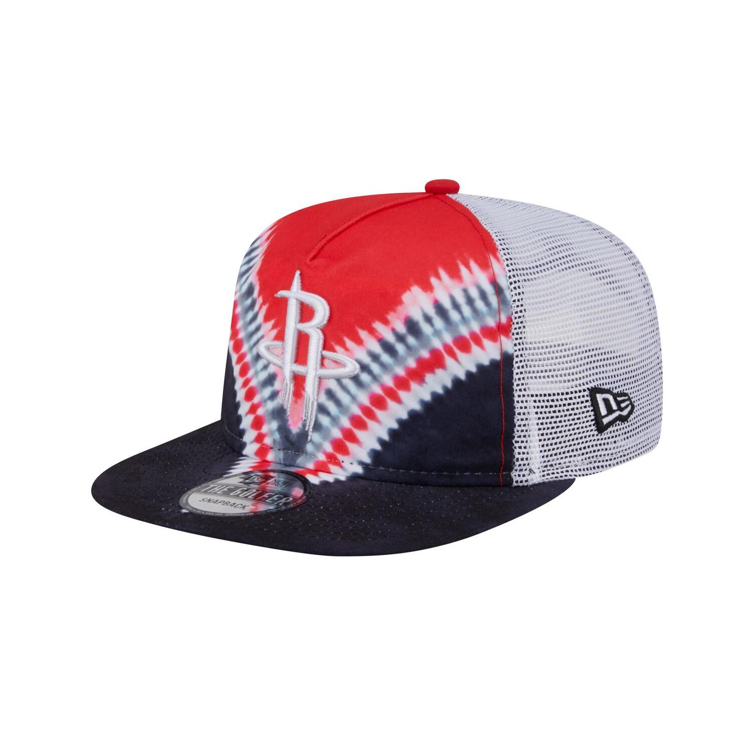 Men's Black/Red Houston Rockets Throwback Dye Golfer Snapback Hat